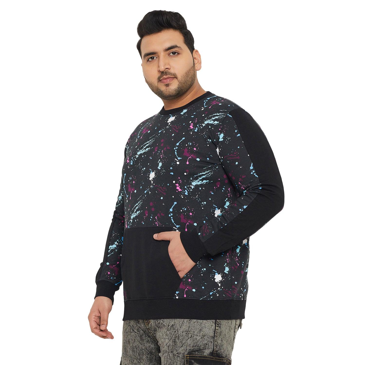 Men Plus Size Pastel Printed Sweatshirt - bigbanana