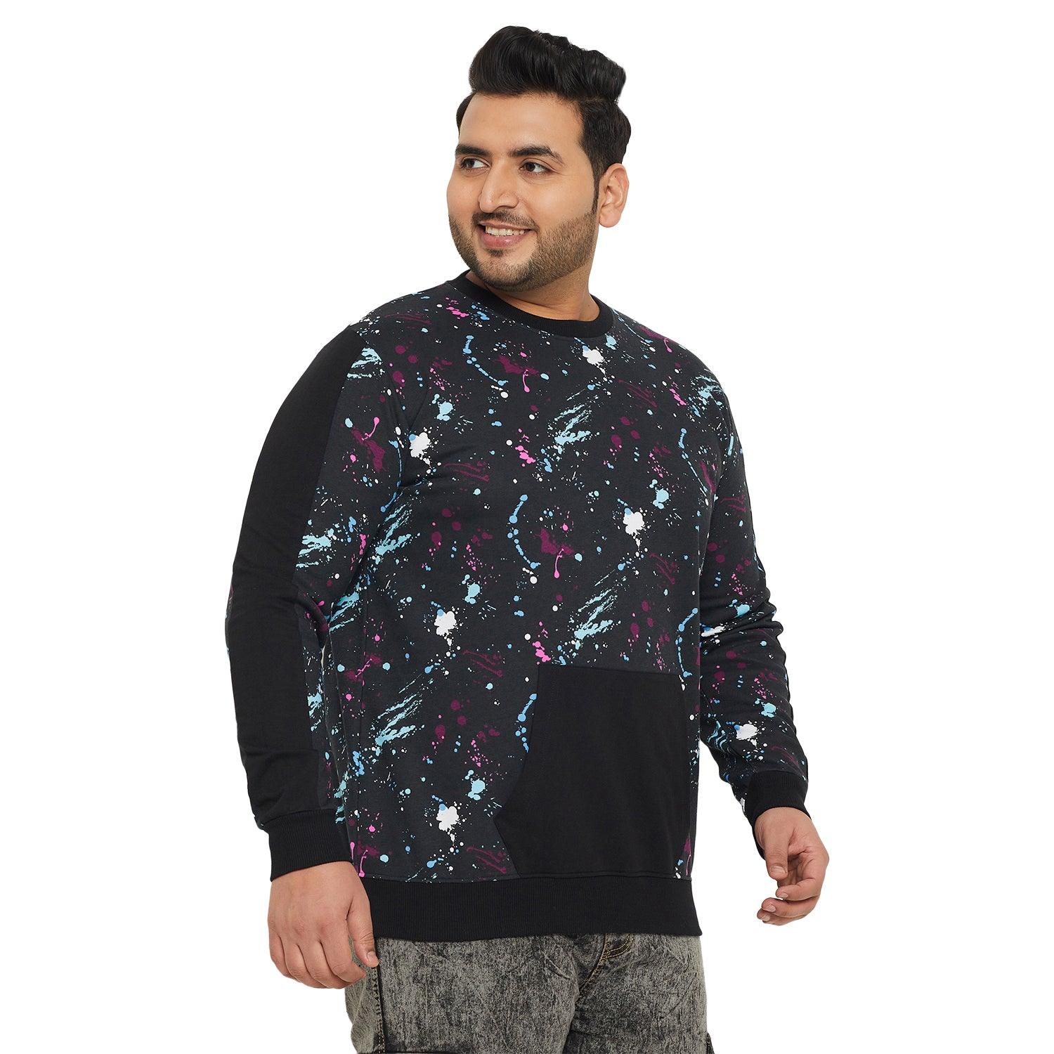 Men Plus Size Pastel Printed Sweatshirt - bigbanana