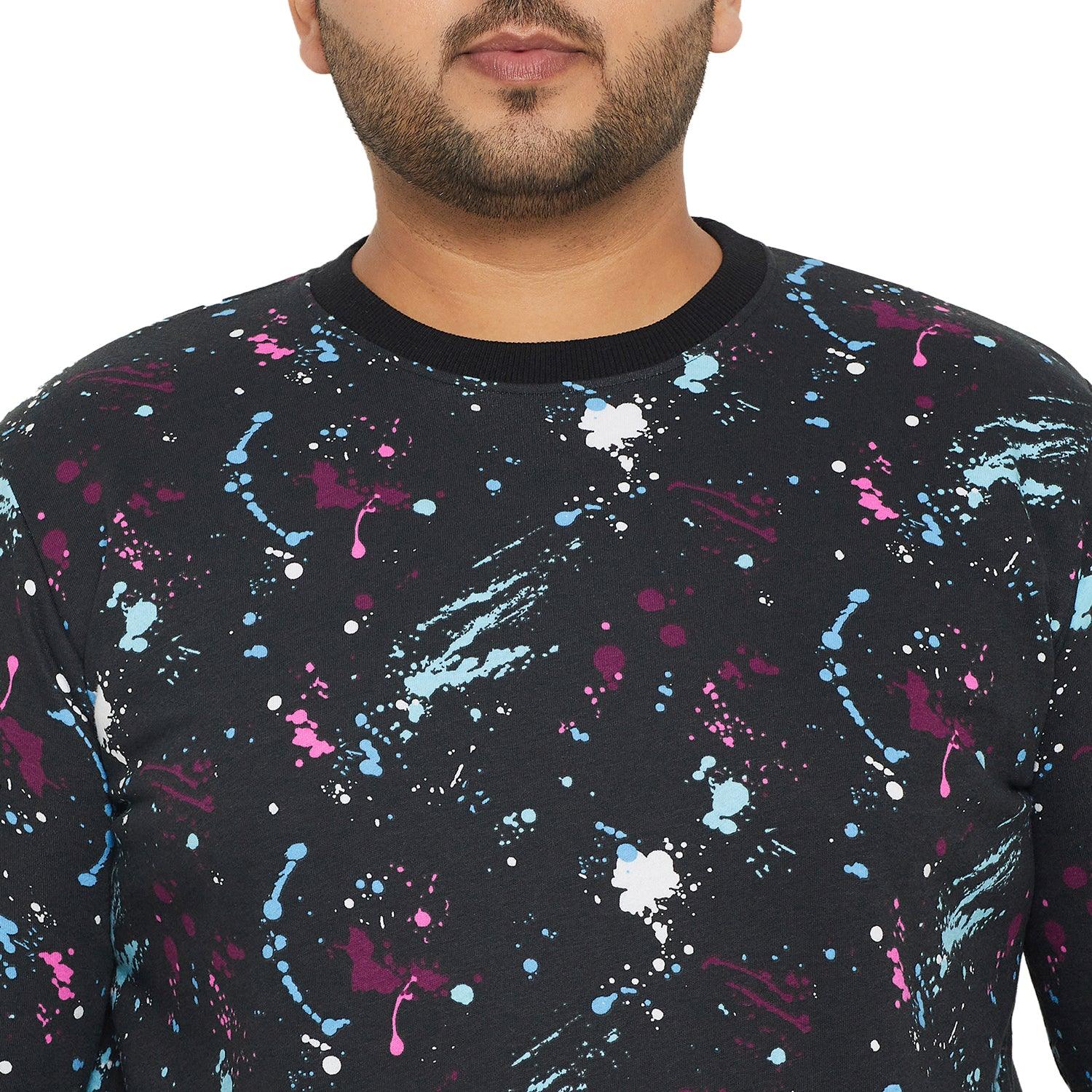 Men Plus Size Pastel Printed Sweatshirt - bigbanana