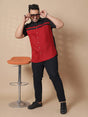 Men Plus Size Pattaya-Red Colorblock Shirt - bigbanana