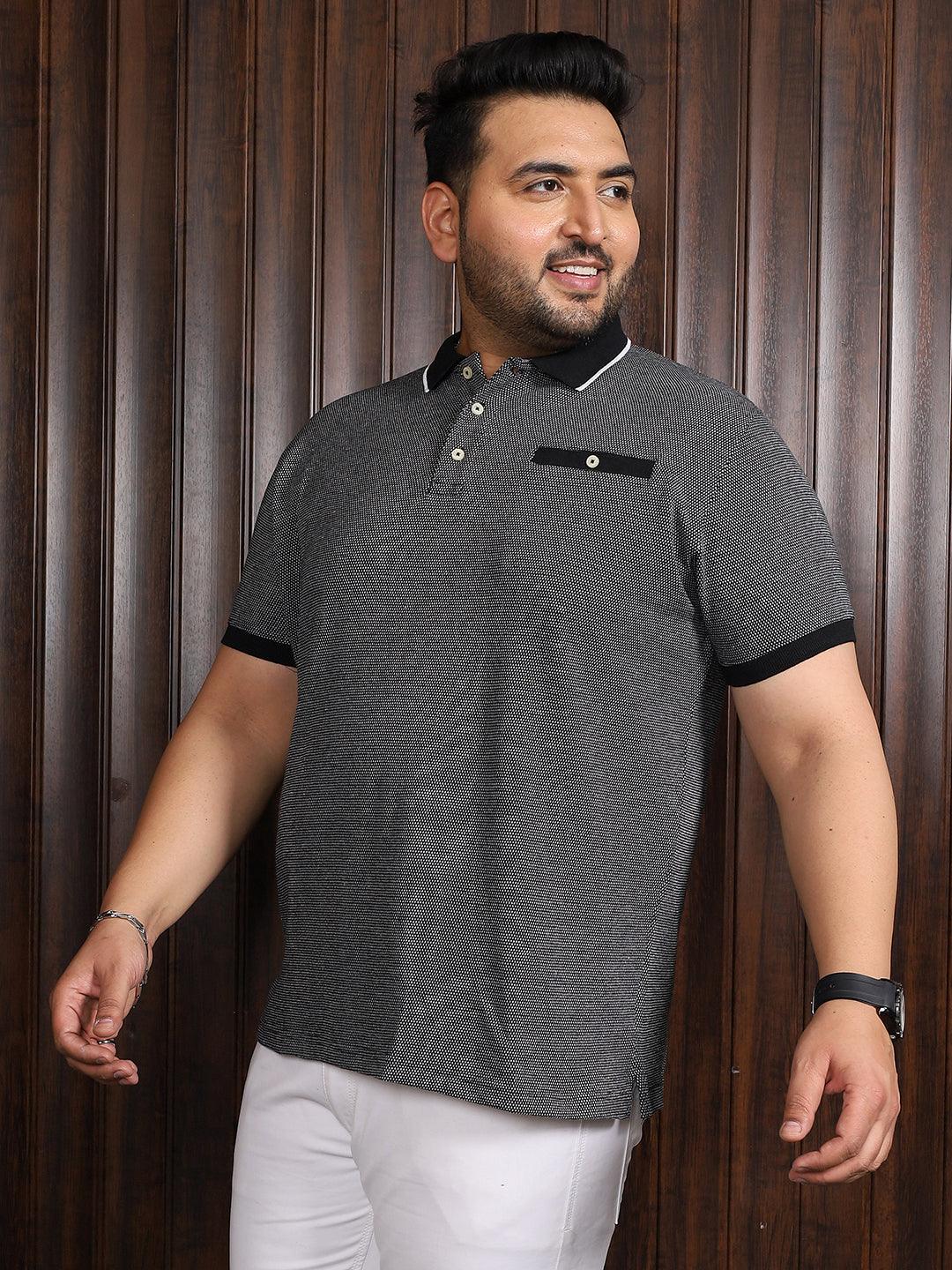 Men Plus Size Paulo Jacquard Polo Tshirt - bigbanana