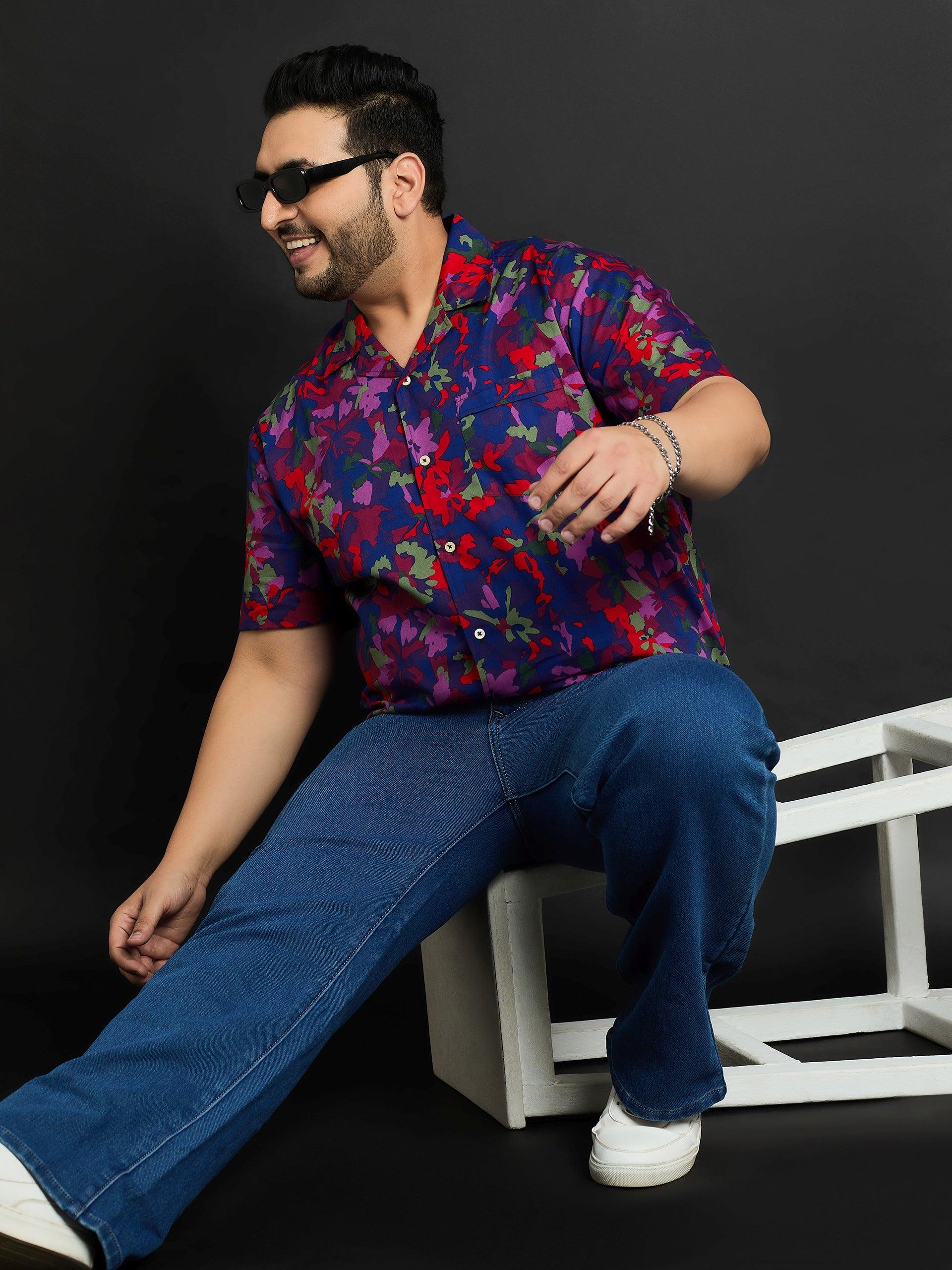 Men Plus Size Pavia Printed Shirt - bigbanana