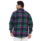 Men Plus Size Peace Check Shirt - bigbanana