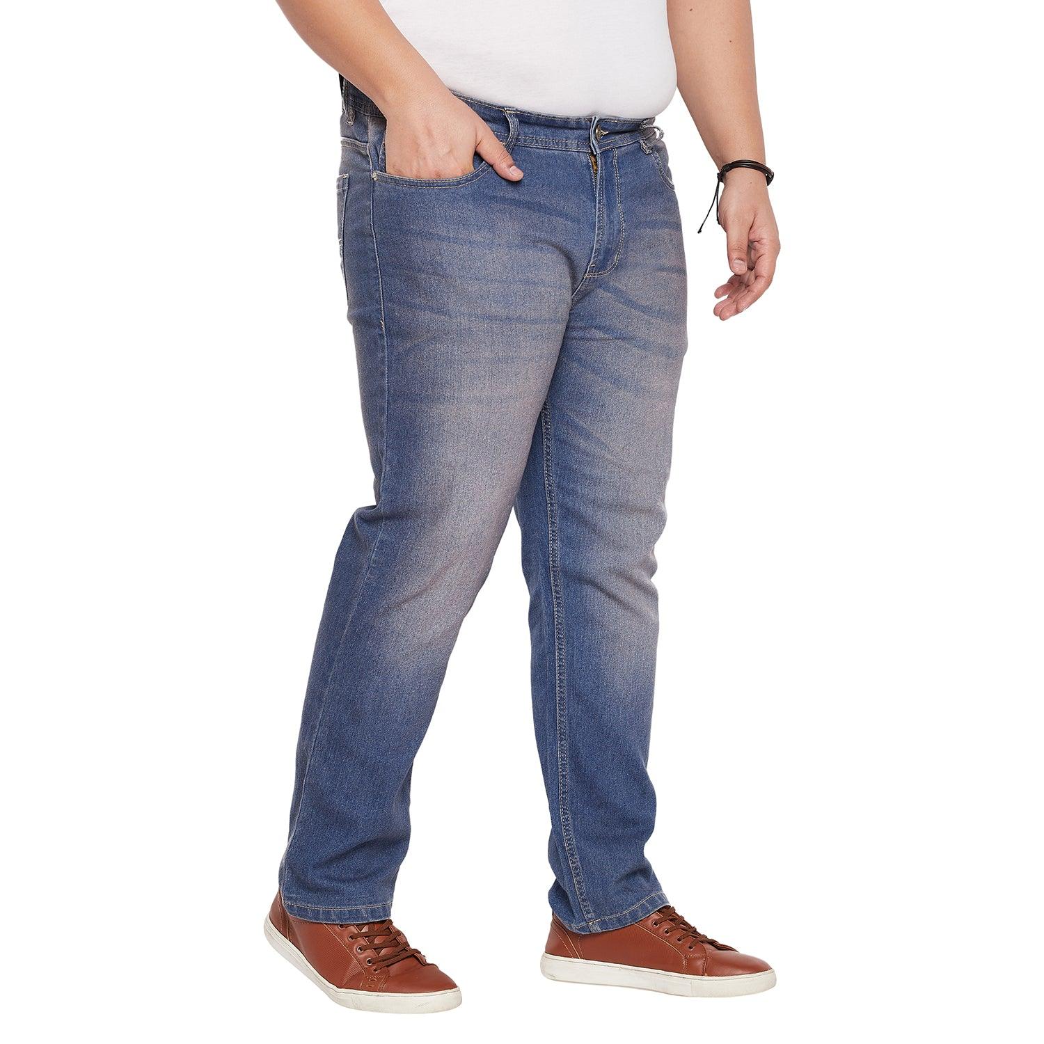 Men Plus Size Pedro Washed Jeans - bigbanana