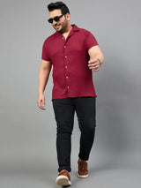 Men Plus Size Pele Solid Shirt