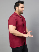 Men Plus Size Pele Solid Shirt
