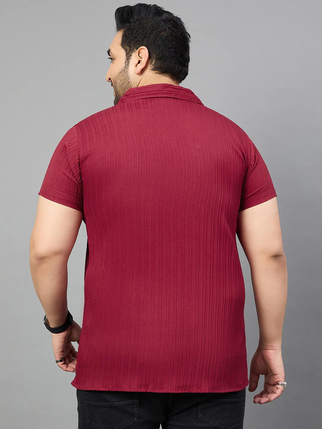 Men Plus Size Pele Solid Shirt