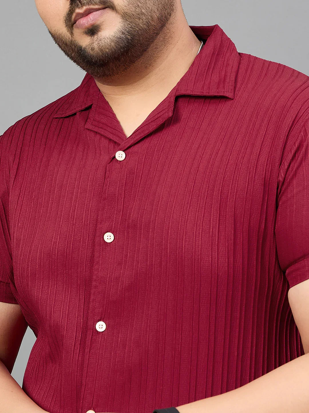Men Plus Size Pele Solid Shirt
