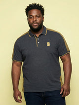 Men Plus Size Penekka-Grey Colorblock Polo Tshirt