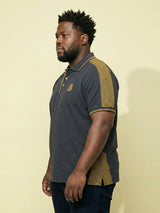 Men Plus Size Penekka-Grey Colorblock Polo Tshirt