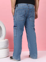 Men Plus Size Persira Blue Solid Jeans