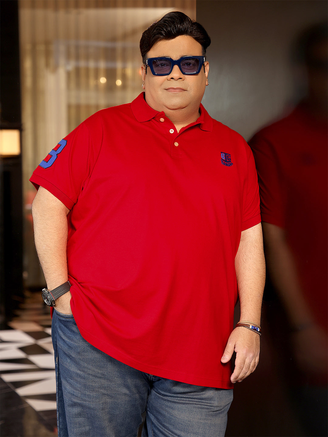 Men Plus Size Tim-R Solid Polo Tshirt