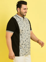 Men Plus Size Picos Colorblock Polo Tshirt - bigbanana