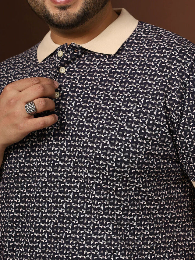 Men Plus Size Pluune Printed Multi Polo Tshirt - bigbanana
