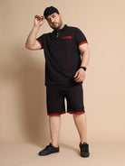 Men Plus Size Prayo-Black Solid Shorts - bigbanana