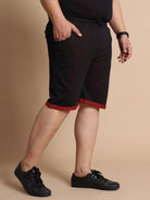 Men Plus Size Prayo-Black Solid Shorts - bigbanana