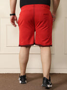 Men Plus Size Prayo-Red Solid Shorts - bigbanana