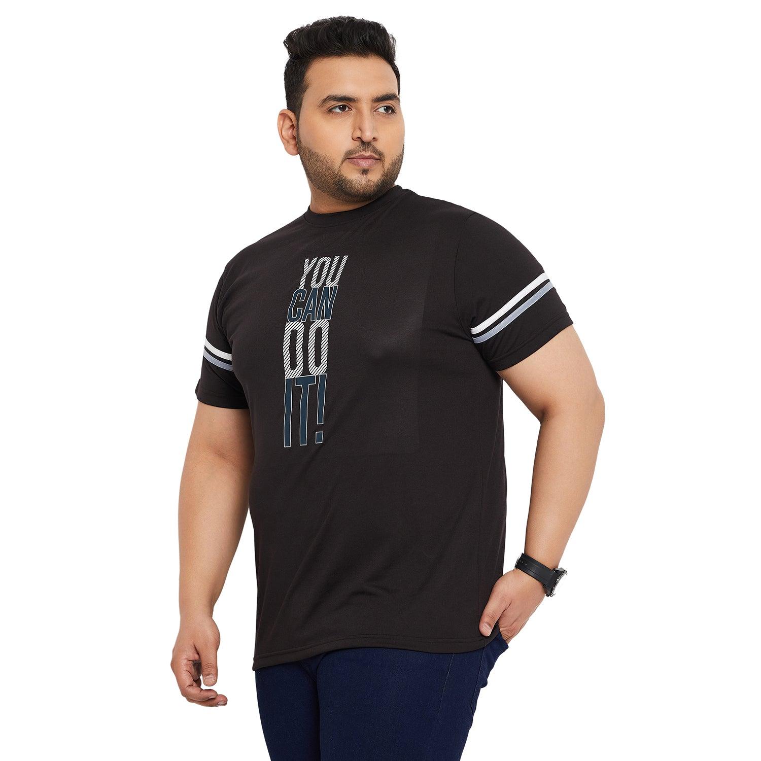 Men Plus Size Pret Printed Round Neck Tshirt - bigbanana