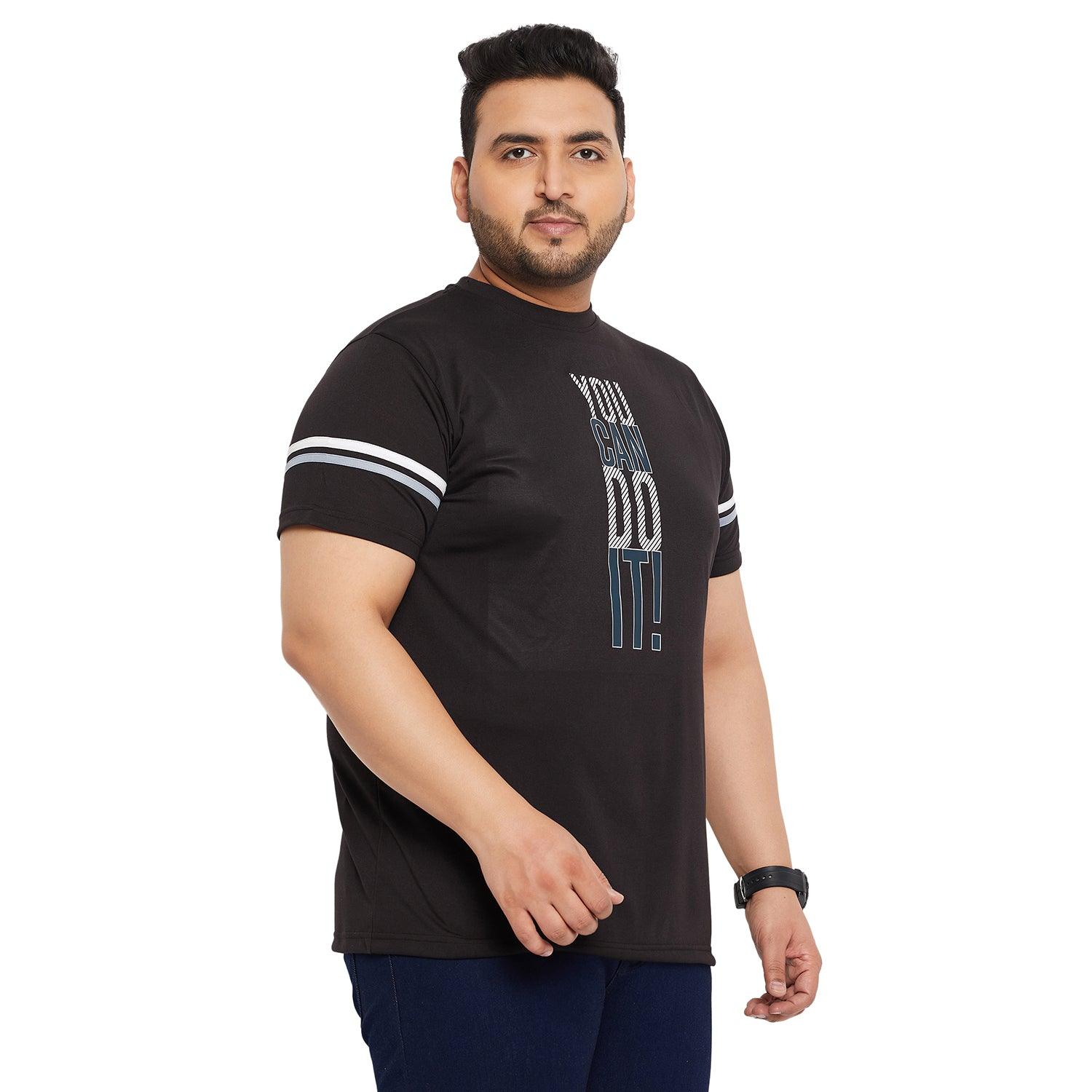 Men Plus Size Pret Printed Round Neck Tshirt - bigbanana