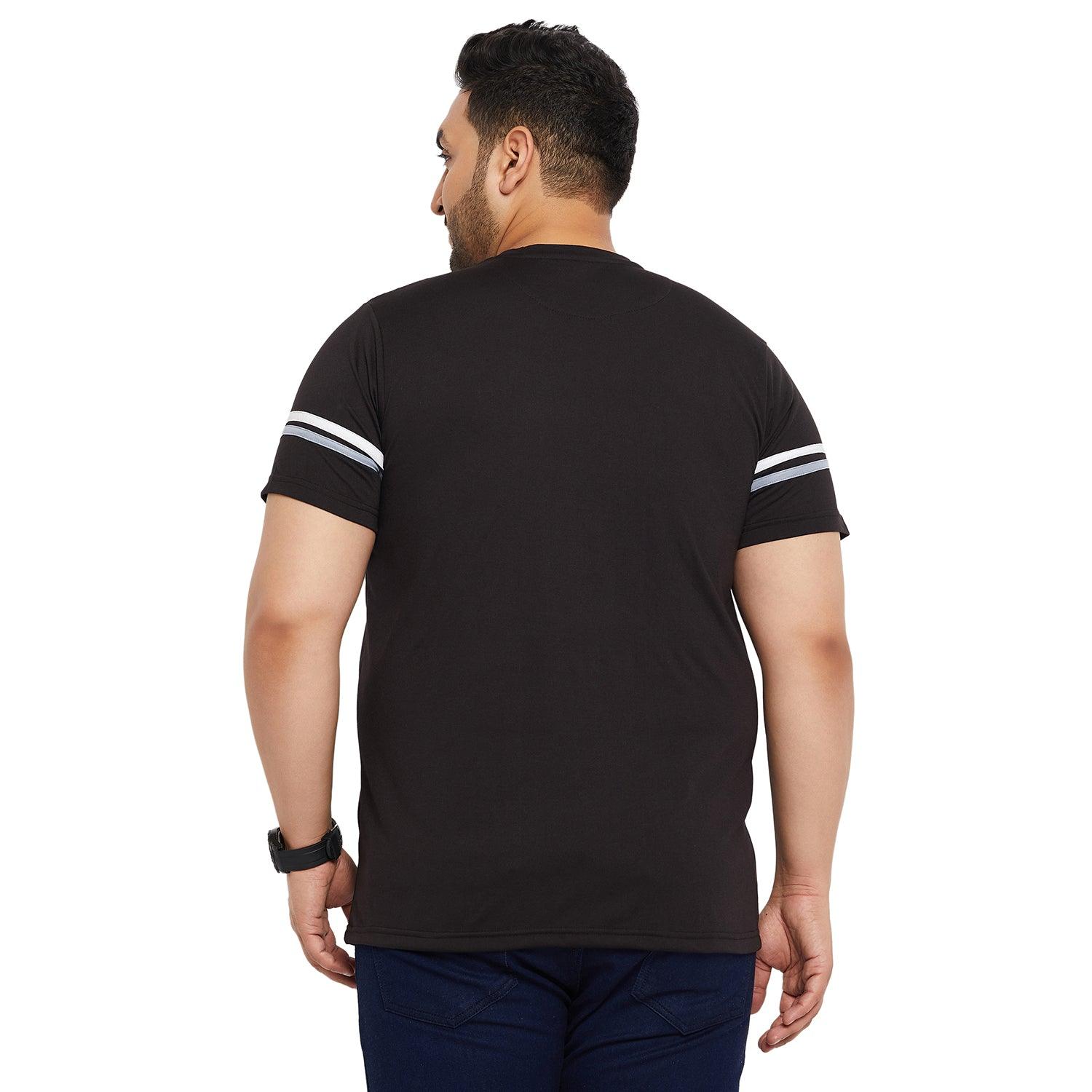 Men Plus Size Pret Printed Round Neck Tshirt - bigbanana