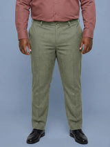Men Plus Size Pristine-Grey Textured Formal Pants