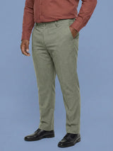 Men Plus Size Pristine-Grey Textured Formal Pants