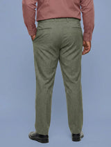 Men Plus Size Pristine-Grey Textured Formal Pants
