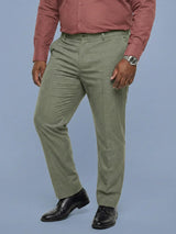 Men Plus Size Pristine-Grey Textured Formal Pants