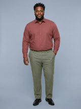 Men Plus Size Pristine-Grey Textured Formal Pants