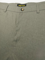 Men Plus Size Pristine-Grey Textured Formal Pants