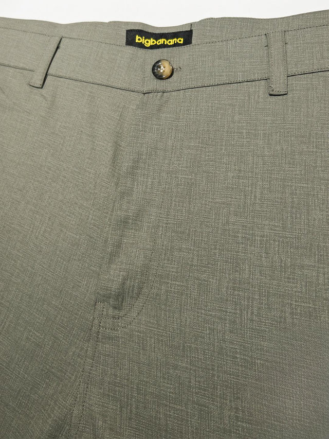 Men Plus Size Pristine-Grey Textured Formal Pants