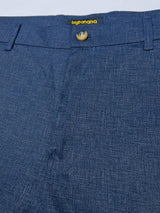 Men Plus Size Pristine-Navy Blue Textured Formal Pants