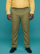 Men Plus Size Pristine-Olive Textured Formal Pants