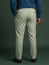 Men Plus Size Pristine-Sea Green Textured Formal Pants
