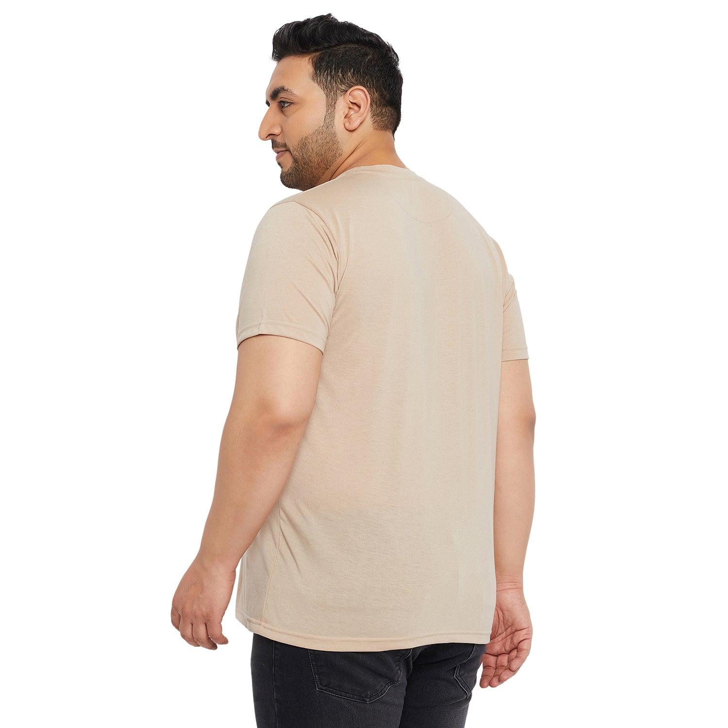 Men Plus Size Prizza Printed Round Neck Tshirt - bigbanana