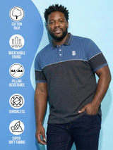 Men Plus Size Propulse-Grey Striped Polo Tshirt