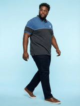 Men Plus Size Propulse-Grey Striped Polo Tshirt