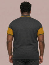 Men Plus Size Propulse-Yellow Colorblock Polo Tshirt