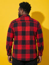 Men Plus Size Pulse Multicolor Checkered Casual Shirt