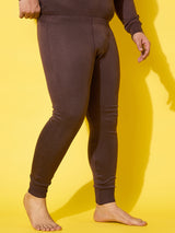 Men Plus Size Pyre-Brown Solid Thermal Bottom