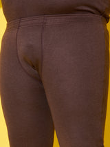 Men Plus Size Pyre-Brown Solid Thermal Bottom