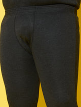 Men Plus Size Pyre-Dark Grey Solid Thermal Bottom