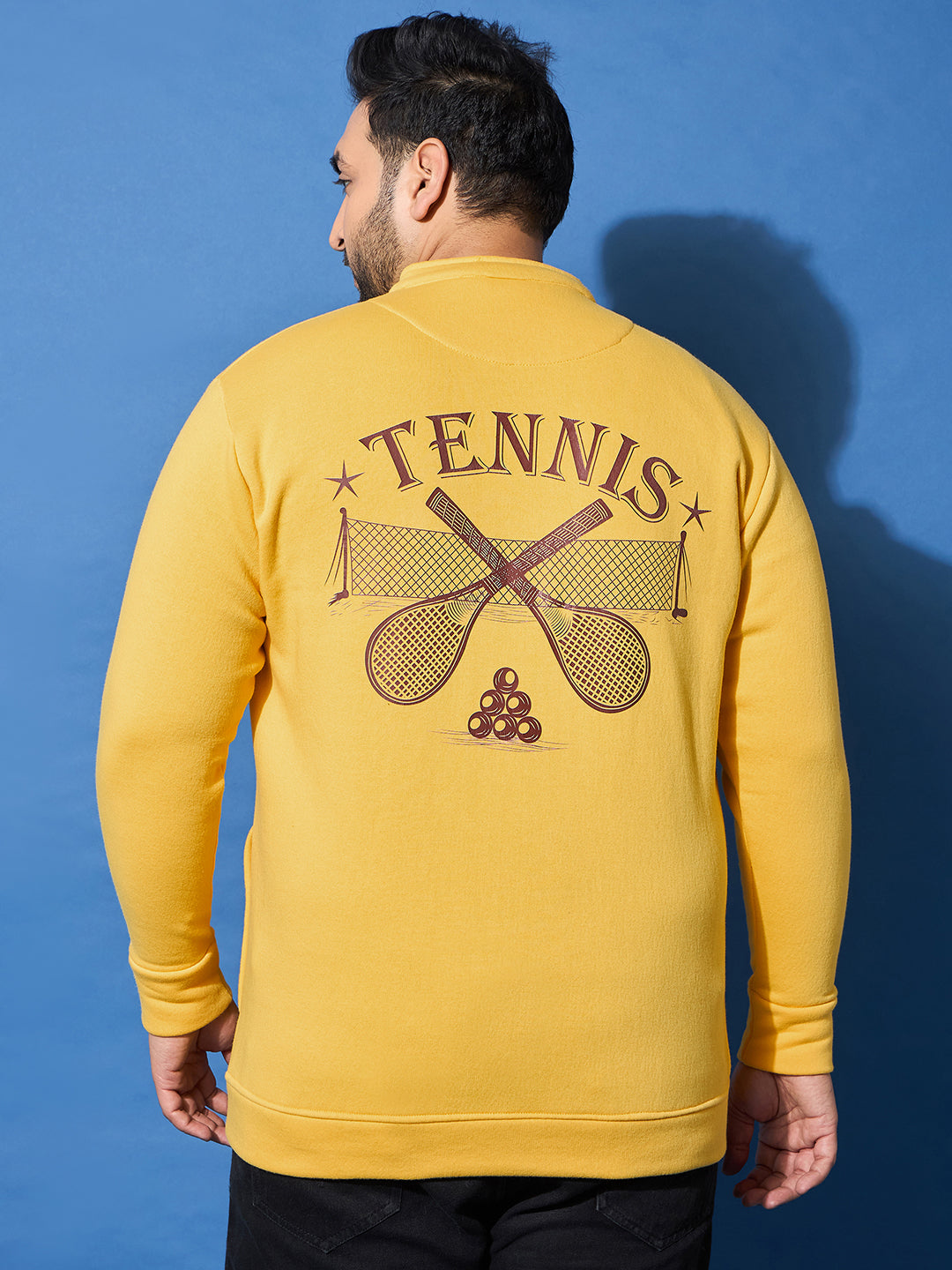 Men Plus Size Racket Printed Jacket