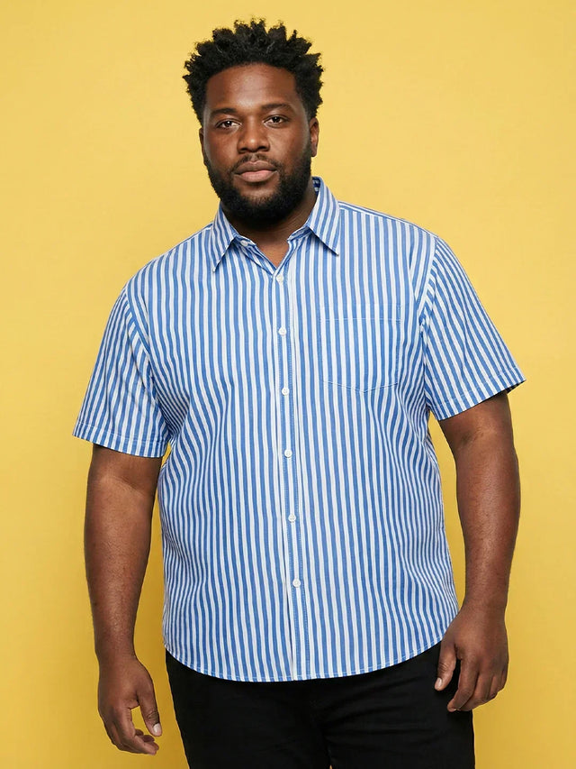 Men Plus Size Raptor Multicolor Striped Casual Shirt