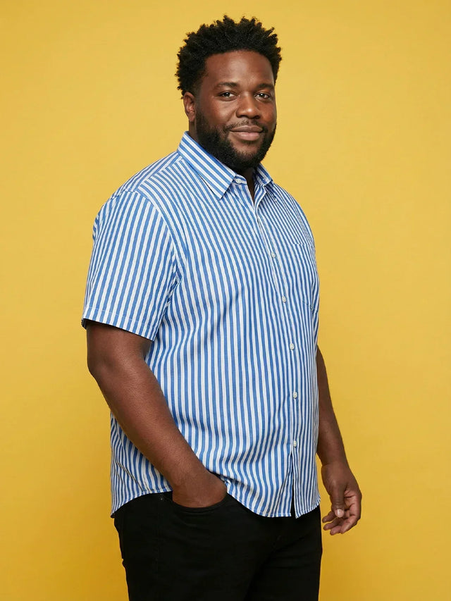 Men Plus Size Raptor Multicolor Striped Casual Shirt