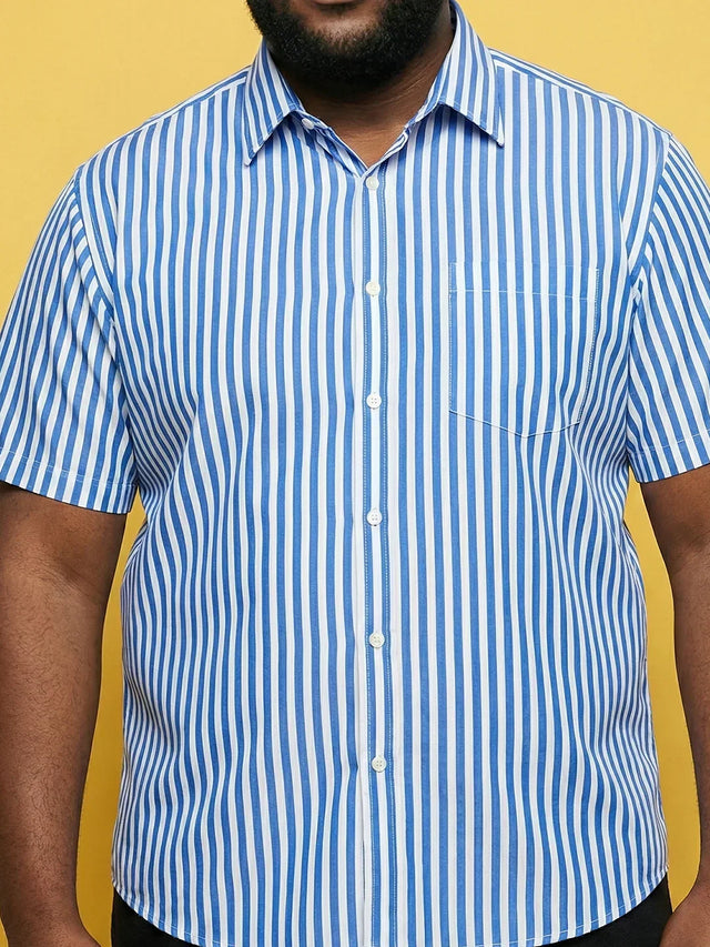 Men Plus Size Raptor Multicolor Striped Casual Shirt