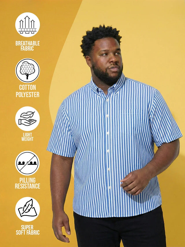 Men Plus Size Raptor Multicolor Striped Casual Shirt