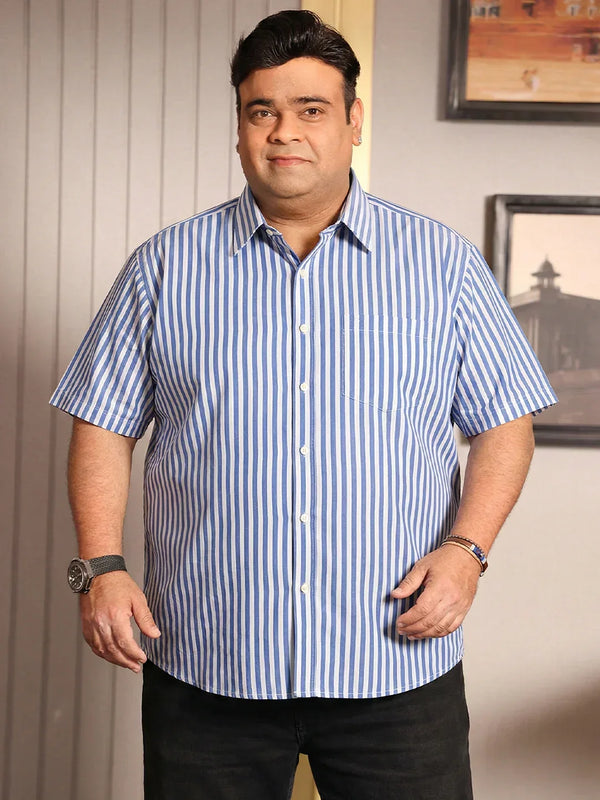 Men Plus Size Raptor Multicolor Striped Casual Shirt