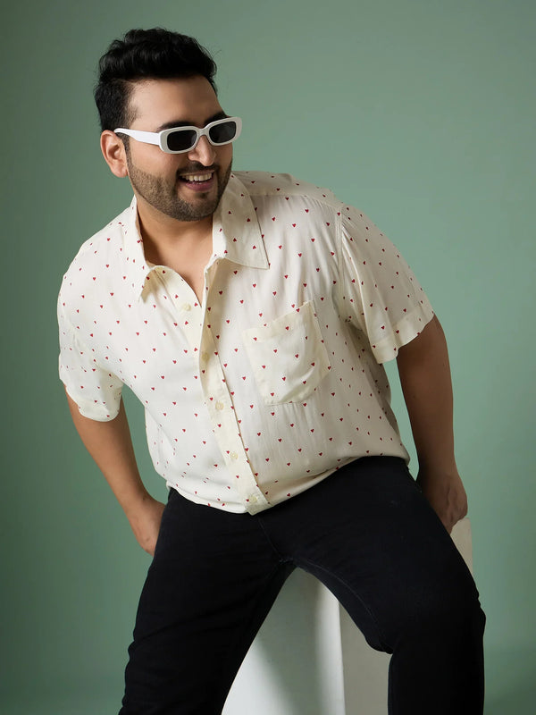 Men Plus Size Rava Printed Shirt