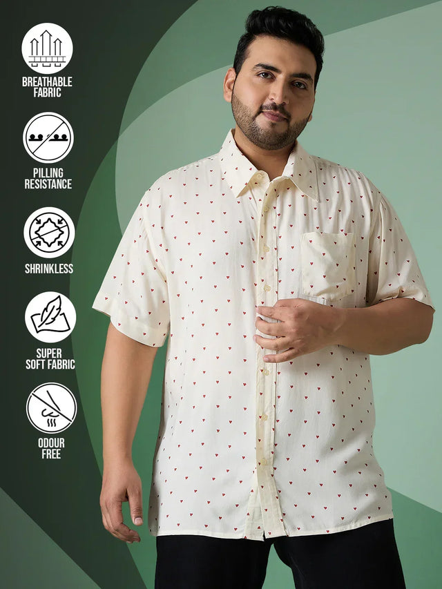 Men Plus Size Rava Printed Shirt
